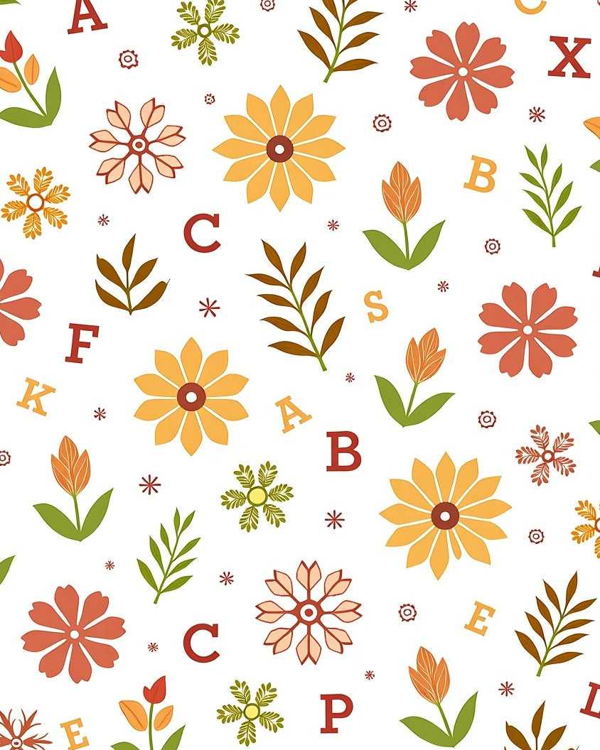 Autumnal Alphabet Floral Meadow Rug