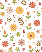 Autumnal Alphabet Floral Meadow Rug