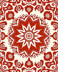 Vibrant Red Floral Sunburst Medallion Rug
