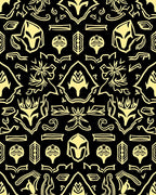Ancient Gold Black Warrior Helmet Rug