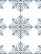 Winter Blue Snowflake Imprint Rug