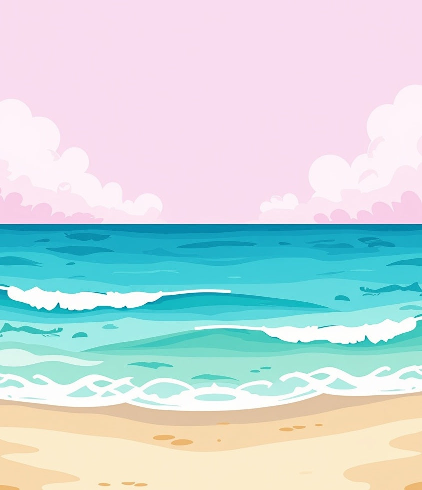 Coastal Teal Ocean Waves Beach Rug