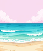 Coastal Teal Ocean Waves Beach Rug