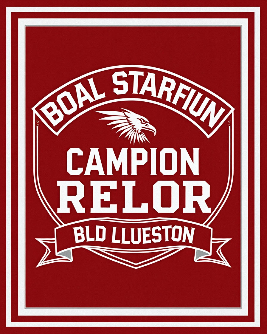 Crimson Eagle Crest Emblem Rug