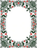 Emerald Green Floral Border Rug
