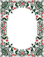 Emerald Green Floral Border Rug