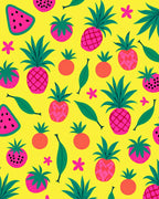Tropical Pink Pineapple Watermelon Summer Rug