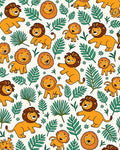 Playful Lion Jungle Leafy Creatures Rug