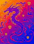 Fiery Purple Dragon Gradient Rug