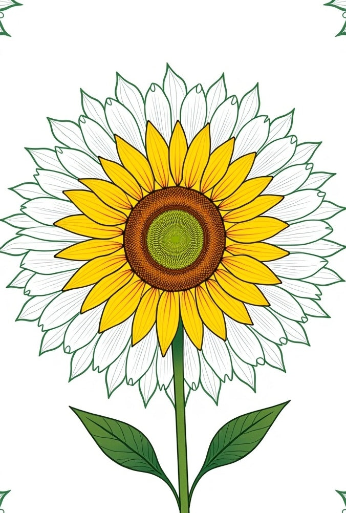 Golden Yellow White Layered Sunflower Bloom Rug