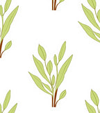 Soft Green Leafy Branch Arrangement Rug