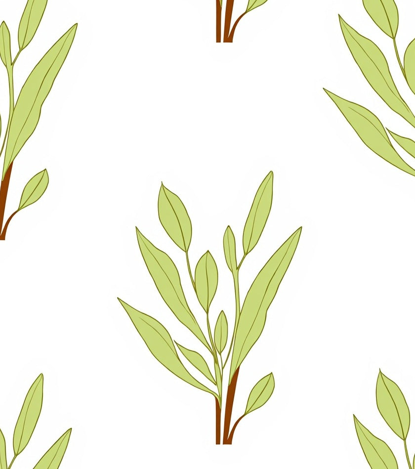 Soft Green Leafy Branch Arrangement Rug