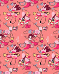Whimsical Pink Abstract Expressionist Cloud Shapes Rug