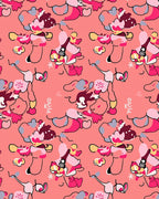 Whimsical Pink Abstract Expressionist Cloud Shapes Rug