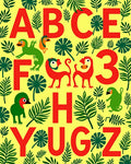 Bold Red Alphabet Jungle Animals Rug