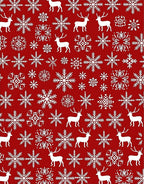 Red White Reindeer Snowflake Repeat Rug
