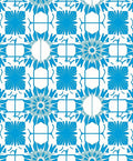 Vivid Blue Sunburst Grid Rug