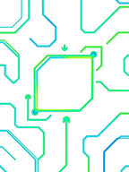 Modern Circuit Board Teal Green Rug