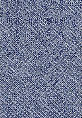 Deep Blue White Interlocking Line Rug