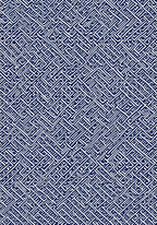 Deep Blue White Interlocking Line Rug