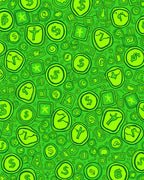 Bright Green Dollar Coin Collage Rug