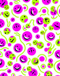 Retro Pink Lime Smiley Faces Rug