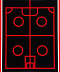 Bold Black Red Geometric Abstraction Rug