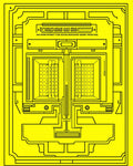 Retro Futuristic Yellow Geometric Architecture Rug