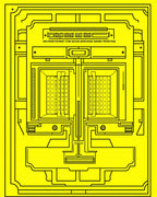Retro Futuristic Yellow Geometric Architecture Rug