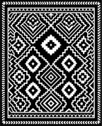 Bold Black Geometric Diamond Tribal Rug