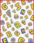 Yellow Blue Red Alphabet Collage Rug