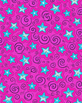 Bold Pink Star Swirls Rug