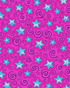 Bold Pink Star Swirls Rug