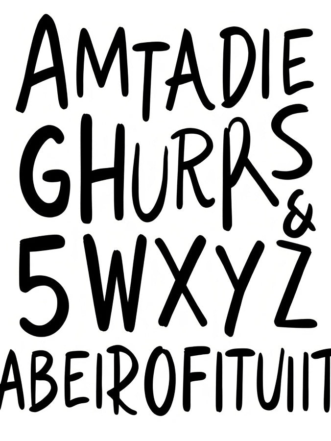 Black Bold Alphabet Scatter Rug