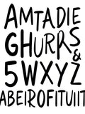 Black Bold Alphabet Scatter Rug
