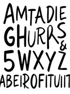 Black Bold Alphabet Scatter Rug