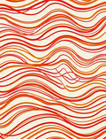 Crimson Orange Swirl Waves Rug