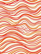 Crimson Orange Swirl Waves Rug