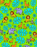 Vibrant Jungle Safari Animals Floral Rug
