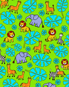Vibrant Jungle Safari Animals Floral Rug