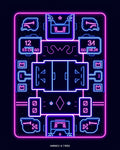 Neon Cyberpunk Blueprint Square Rug