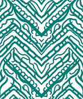 Teal Abstract Chevron Art Rug