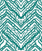 Teal Abstract Chevron Art Rug