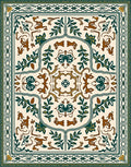 Earthy Brown Forest Creatures Medallion Rug