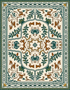 Earthy Brown Forest Creatures Medallion Rug