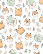 Cute Fox and Owl Autumn Leaves Rug