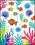 Bright Coral Reef Fish Scene Rug