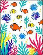 Bright Coral Reef Fish Scene Rug