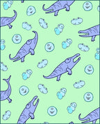 Light Green Cartoon Dinosaur Friends Rug