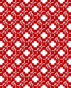 Modern Red White Geometric Interlocking Squares Rug